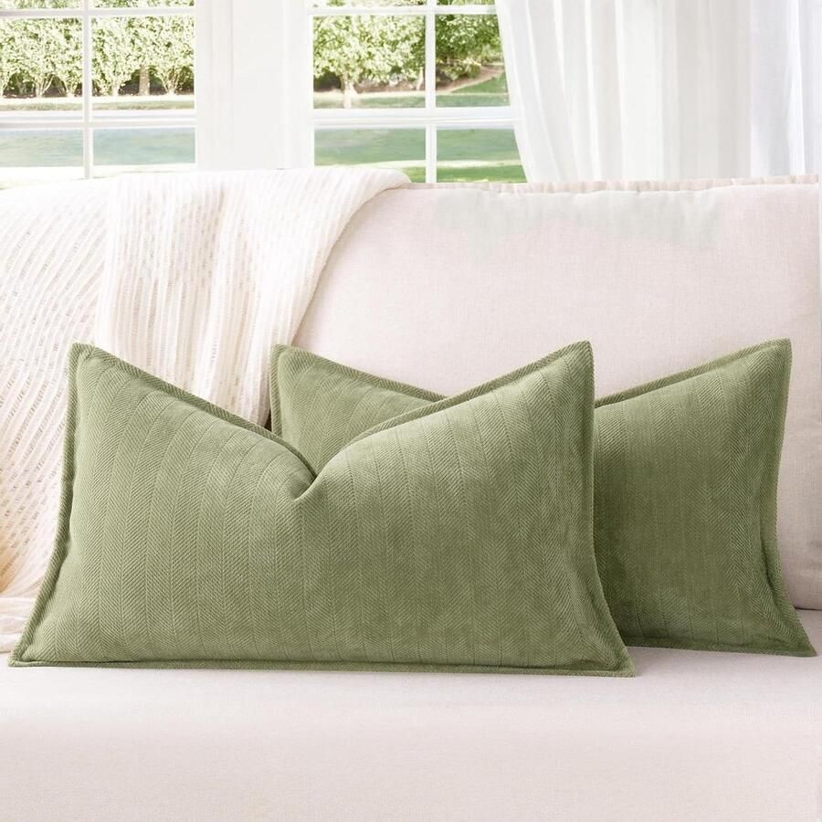 Inovra Chenille Kussenhoes Set van 2 Zacht en Luxe Sierkussens voor Sofa en Bed Home Decoratie Elegant Ontwerp