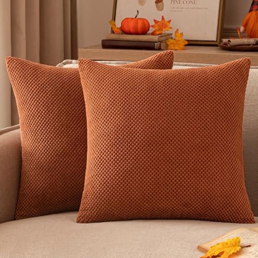 Kussenslopen Corduroy Modern Effen Zacht voor Bank Stoel Bed 40x40cm