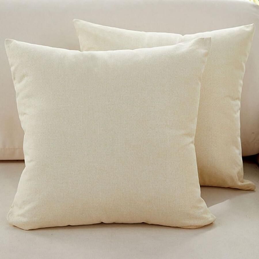 Kussenhoezen voor banken Set van 2 Kussenhoezen van fijn linnen Comfortabele sierkussenhoezen Moderne decoratieve kussenslopen Voor bank Woonkamer Bank Terras 45x45cm Lichtbruin - Foto 4