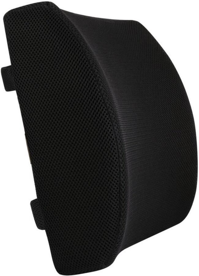 Kussens Rgonomisch Rugkussen Onderrug Memory Foam Rugsteun Lendensteun Vermoeidheid verlichten Voor Auto Bureaustoel Bank en Bed Autokussen Thuiswerken Zwart Rugklachten & Zitcomfort 33x32x10cm