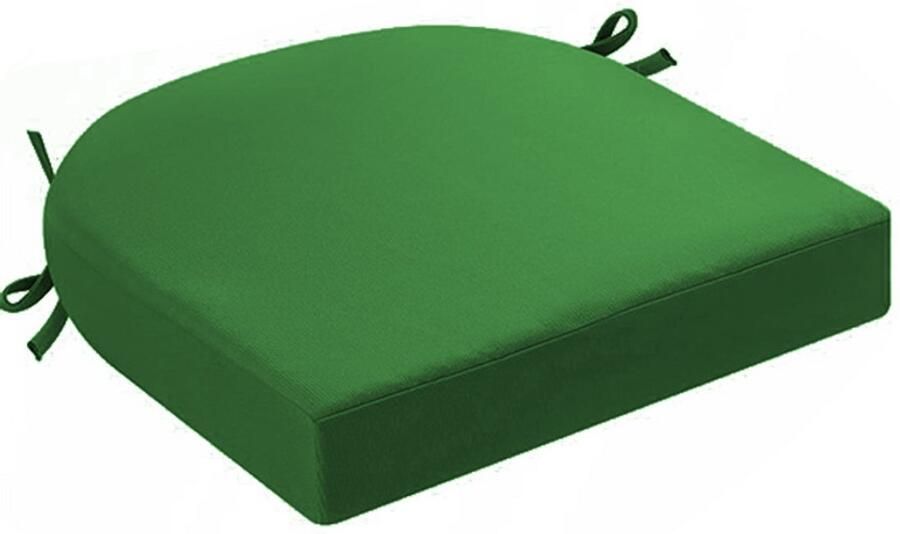 Kussens voor buitenstoelen set van 2 kussens voor tuinstoelen waterdicht met strikbanden zitkussens voor buiten kussens voor tuinstoelen eetkamerstoel 43 x 43 x 5 cm Grasgroen