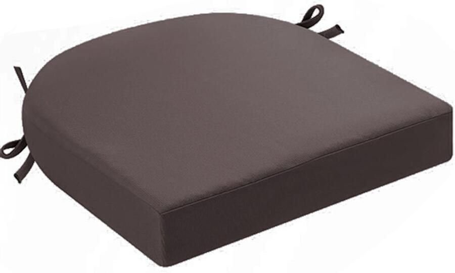 Kussens voor buitenstoelen set van 2 kussens voor tuinstoelen waterdicht met strikbanden zitkussens voor buiten kussens voor tuinstoelen eetkamerstoel 43 x 43 x 5 cm Donkerbruin