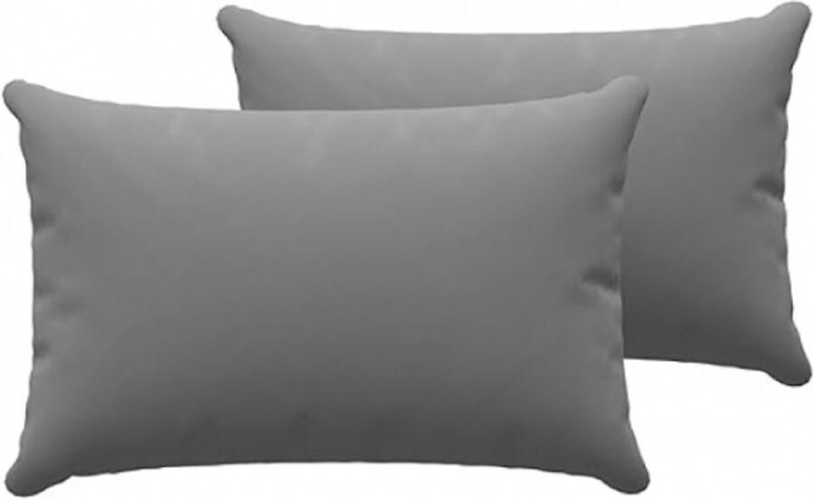 Kussensloop 2 stuks Kussenhoes Kussenslopen Katoen grijs 30 x 50 cm met rits voor woondecoratie woonkamer bank slaapkamer
