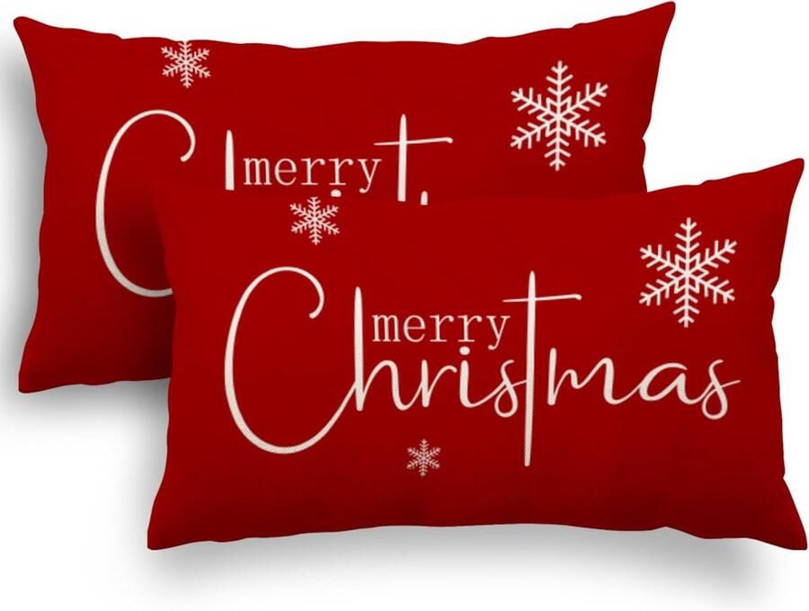 Kussensloop 30 x 50 cm set van 2 kussenslopen kerstkussenslopen sierkussens linnen kussenhoezen voor decoratie Kerstmis bank slaapkamer bank 30 x 50 cm