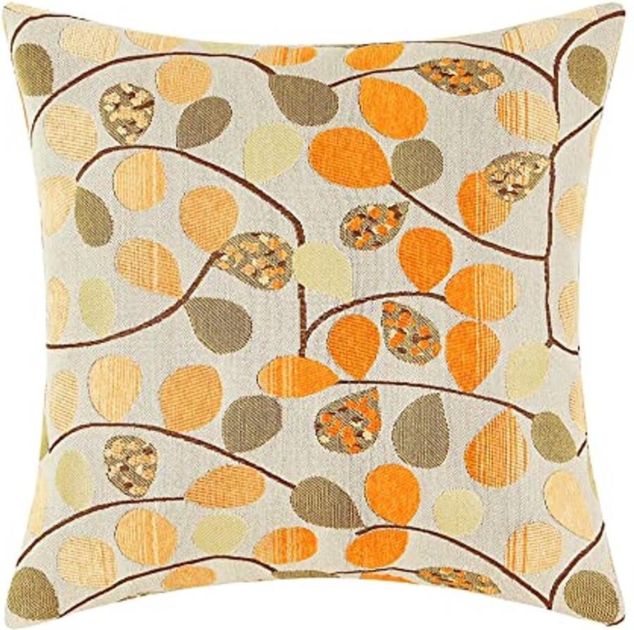 Kussensloop 40x40 cm Luxe Chenille met Schattige Bladeren Decoratieve Kussenovertrek voor Bank