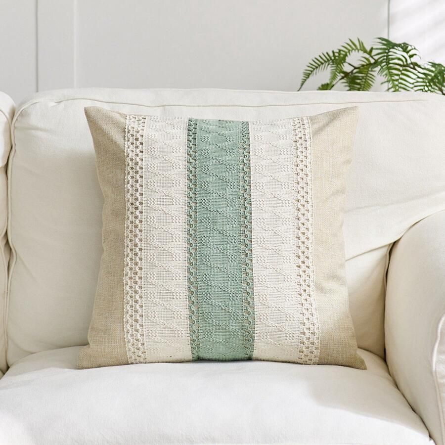 Kussensloop 45x45cm Slaapkamer Woondecoratie Kussenhoes voor Slaapbank Kussenhoes voor Slaapkamer Zonder Kern Katoen en Linnen Machinewasbaar Gebruik een waszak wordt aanbevolen voor het wassen in de machine - Foto 4