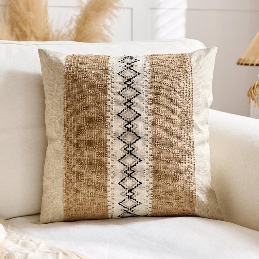 Kussensloop 45x45cm Slaapkamer Woondecoratie Kussenhoes voor Slaapbank Kussenhoes voor Slaapkamer Zonder Kern Katoen en Linnen Machinewasbaar Gebruik een waszak wordt aanbevolen voor het wassen in de machine - Foto 5