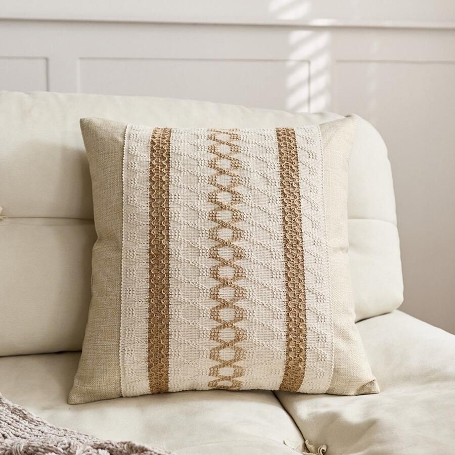 Kussensloop 45x45cm Slaapkamer Woondecoratie Kussenhoes voor Slaapbank Kussenhoes voor Slaapkamer Zonder Kern Katoen en Linnen Machinewasbaar Gebruik een waszak wordt aanbevolen voor het wassen in de machine