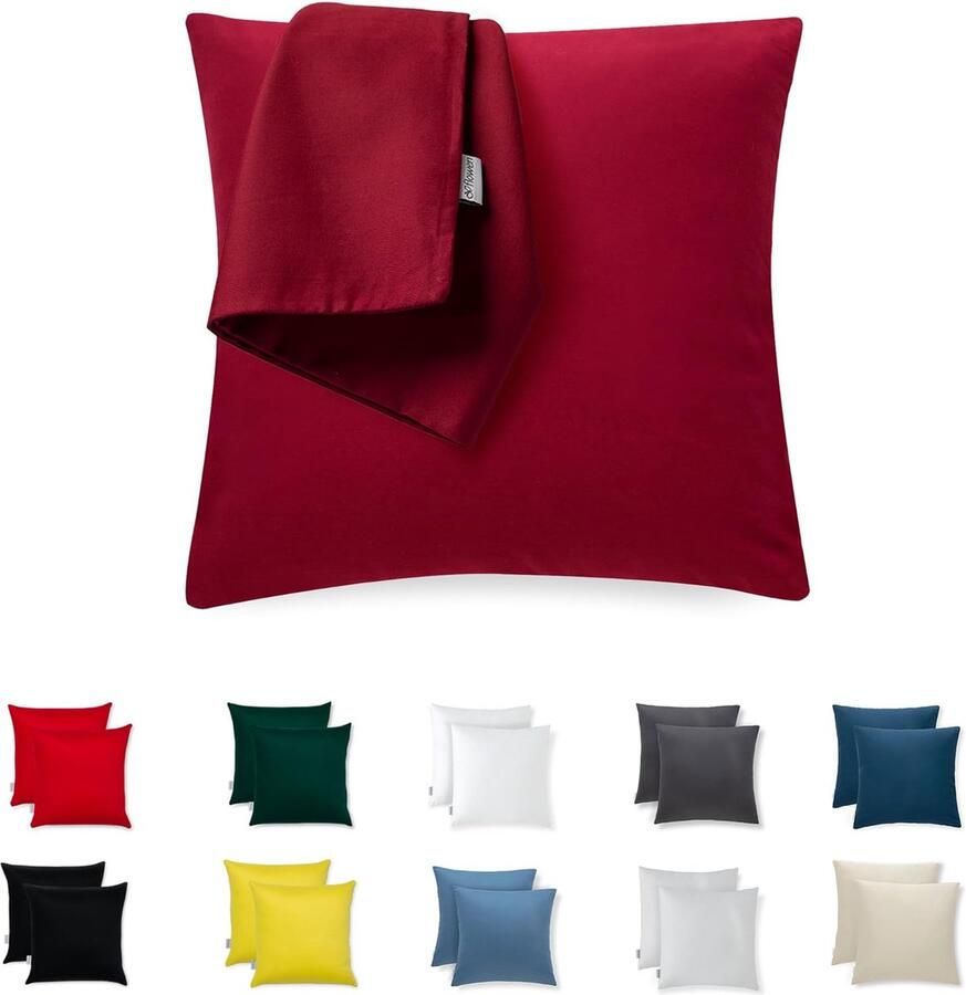 Kussensloop 80 x 80 cm microvezel premium set van 2 kussenslopen decoratie voor kussens bank of bed stof superzacht hypoallergeen anti-mijt ademend kussensloop met verborgen ritssluiting