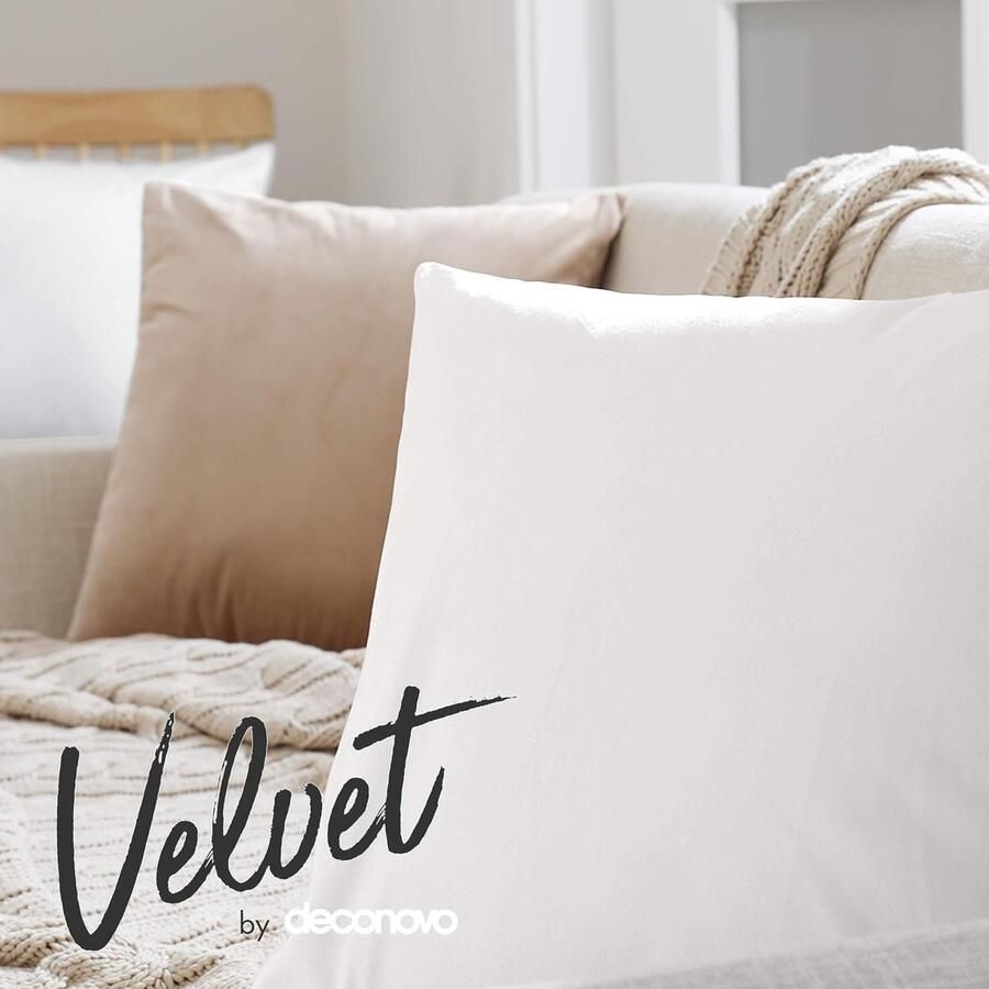 Kussensloop fluwelen kussenhoezen sierkussenhoezen zachte kussenhoezen decoratie slaapkamer bankkussen woonkamer sierkussen bank kussenhoezen kantoor 40 x 40 cm wit set van 2