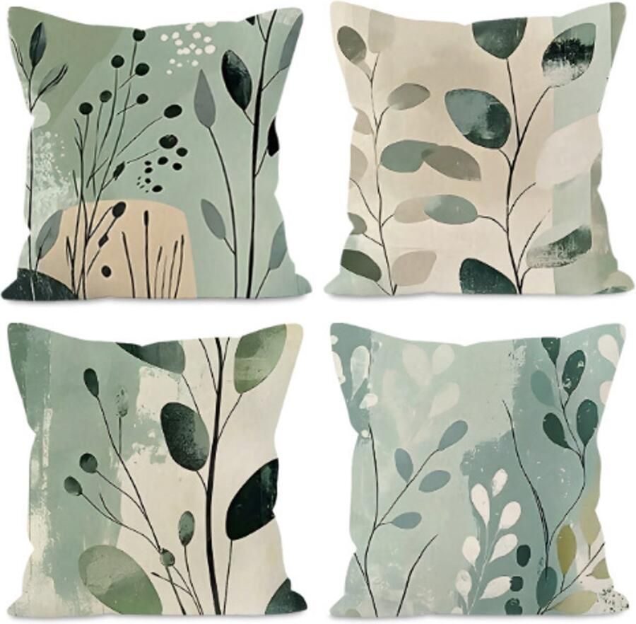 Kussensloop met bloemenprint van 30x50 cm decoratieve kussenhoes voor op de bank ademend en comfortabel linnen zitkussenhoes