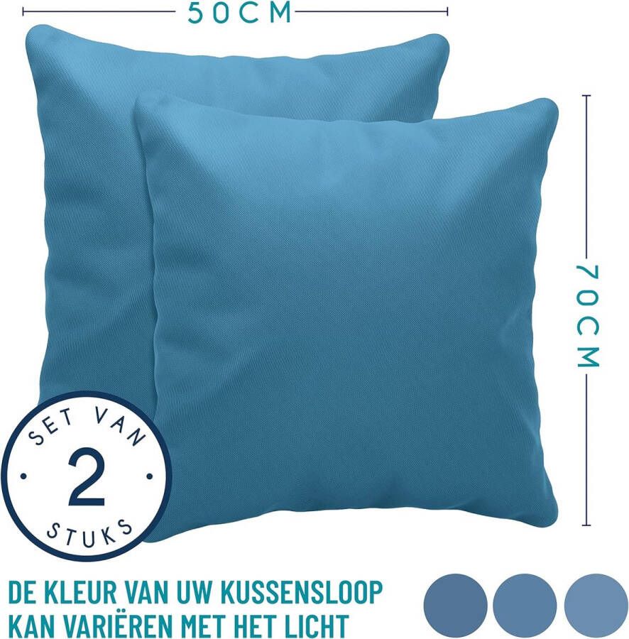 Kussensloop (Set van 2) – Blauw Katoen Voor Kussens 50 x 70 cm 100% Jersey Katoen Beddengoed Dubbel Bed Kussensloop Kussenbeschermer Bestendig en Hypoallergeen