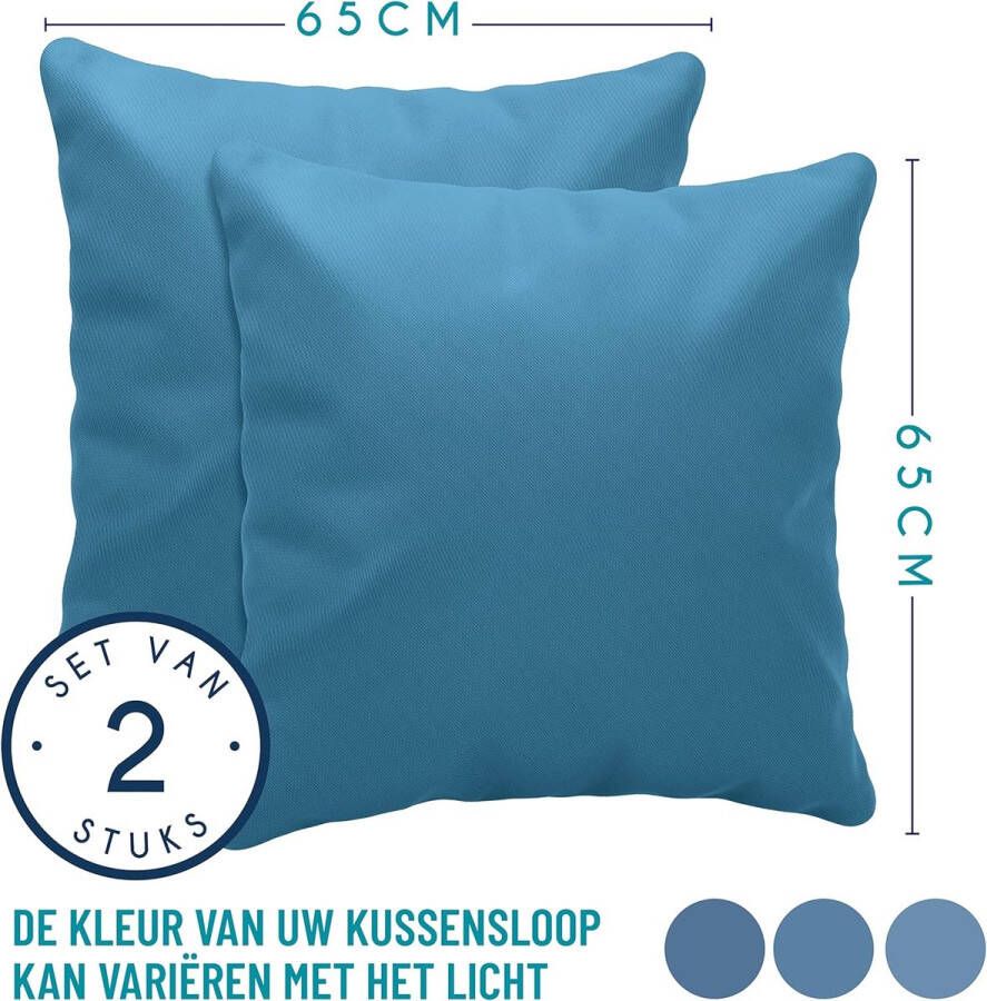 Kussensloop (Set van 2) – Blauw Katoen Voor Kussens 65 x 65 cm 100% Jersey Katoen Beddengoed Dubbel Bed Kussensloop Kussenbeschermer Bestendig en Hypoallergeen