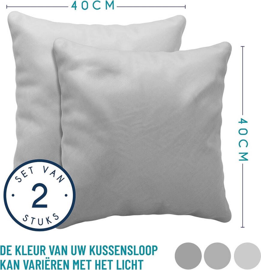 Kussensloop (Set van 2) – Grijs Katoen Voor Kussens 40 x 40 cm 100% Jersey Katoen Beddengoed Dubbel Bed Kussensloop Kussenbeschermer Bestendig en Hypoallergeen