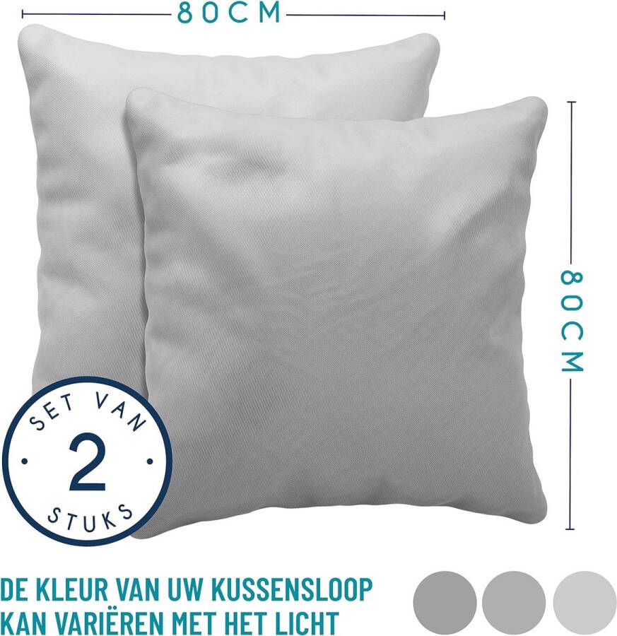 Kussensloop (Set van 2) – Grijs Katoen Voor Kussens 80 x 80 cm 100% Jersey Katoen Beddengoed Dubbel Bed Kussensloop Kussenbeschermer Bestendig en Hypoallergeen