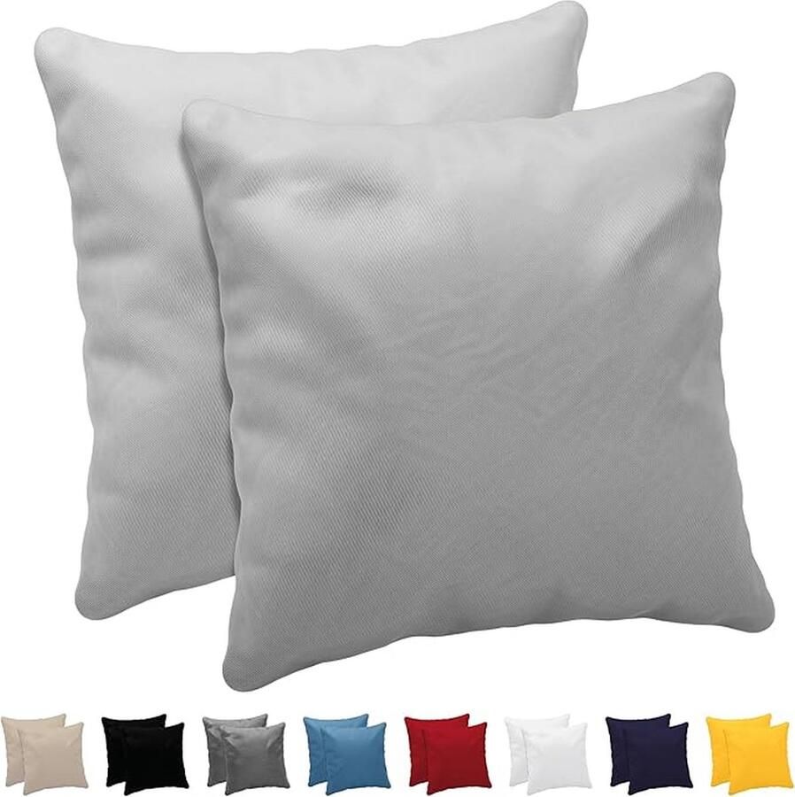 Kussensloop (Set van 2) – Grijs Katoen Voor Kussens 80 x 80 cm 100% Jersey Katoen Beddengoed Dubbel Bed Kussensloop Kussenbeschermer Bestendig en Hypoallergeen