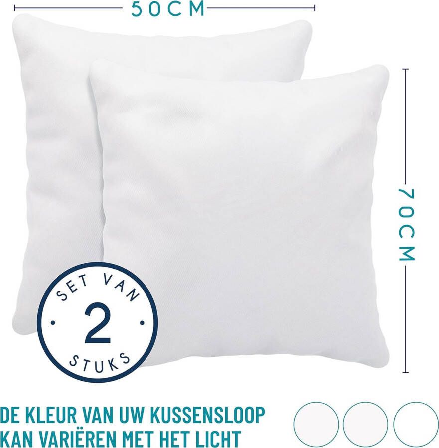 Kussensloop (Set van 2) – Wit Katoen Voor Kussens 50 x 70 cm 100% Jersey Katoen Beddengoed Dubbel Bed Kussensloop Kussenbeschermer Bestendig en Hypoallergeen