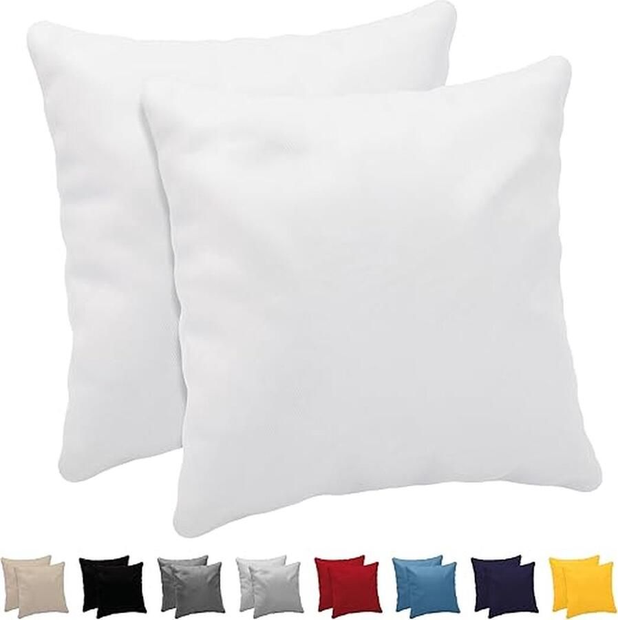 Kussensloop (Set van 2) – Wit Katoen Voor Kussens 80 x 80 cm 100% Jersey Katoen Beddengoed Dubbel Bed Kussensloop Kussenbeschermer Bestendig en Hypoallergeen