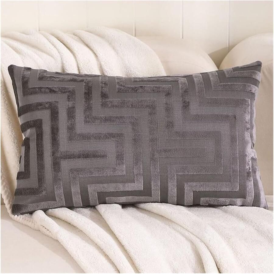 Furnibella -Kussenslopen Corduroy 50x70 cm – Gray– Zachte Sofa Kussenhoezen met Ritssluiting – Decoratieve & Veelzijdige Sierkussens voor Bank Bed of Stoel