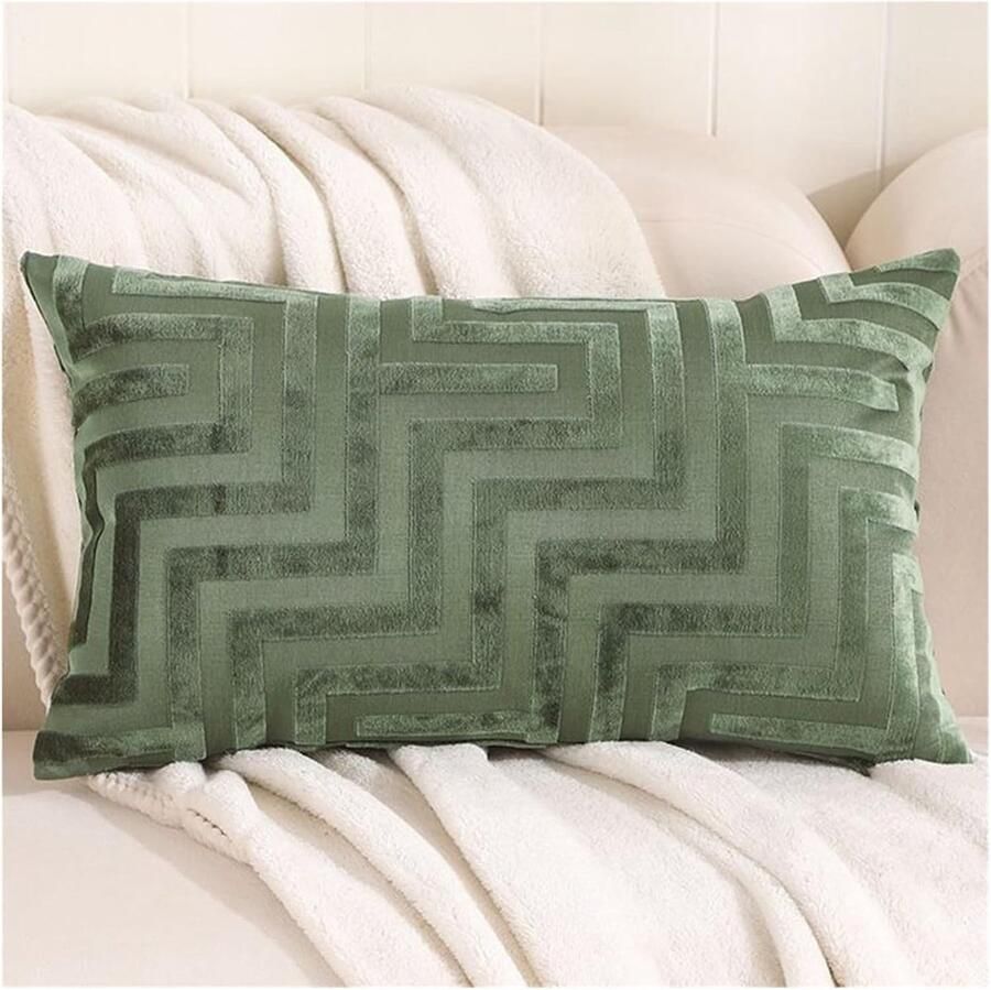 Furnibella -Kussenslopen Corduroy 50x70 cm – Groen– Zachte Sofa Kussenhoezen met Ritssluiting – Decoratieve & Veelzijdige Sierkussens voor Bank Bed of Stoel