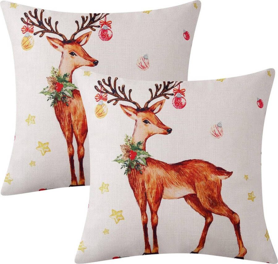 Set van 2 kerstkussenslopen nepbont kussensloop pluizig zacht decoratief met sneeuwpatronen rechthoekige kussenslopen pluche hoes voor bank slaapkamer 12 x 20 inch 30 x 50 cm wit