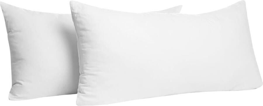 Kussenslopen Set van 2 48x74 cm Zacht Superzachte Kussenhoes Beddengoed Tweepersoonsbed Kussensloop Kussenbeschermer Bestendig Passend Kussen Geschikt voor Kinderen en Volwassenen Wit