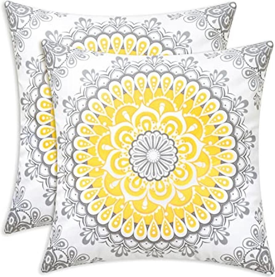 Kussenslopen set van 2 met fleece mandala stijl voor bank en boerderijdecoratie
