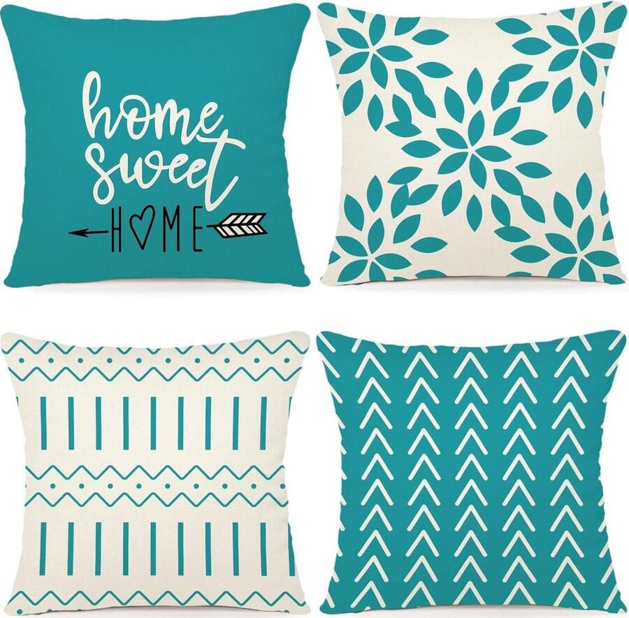 Kussenslopen set van 4 kussenslopen linnen kussensloop sierkussen kussenslopen voor bank tuinbed bank kussen 40 x 40 cm (set van 4)