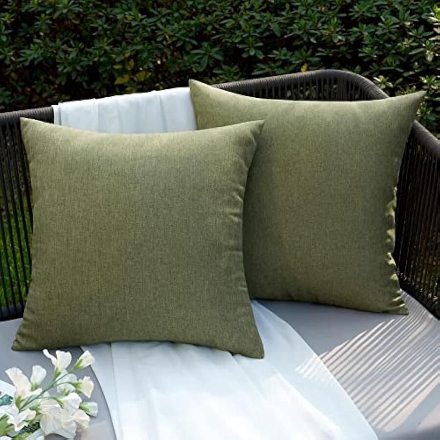 Kussenslopen voor buiten waterdicht voor bankkussens decoratieve kussenhoezen van polyester voor tuin bank woonkamer bed set van 2 45 x 45 cm donkergroen