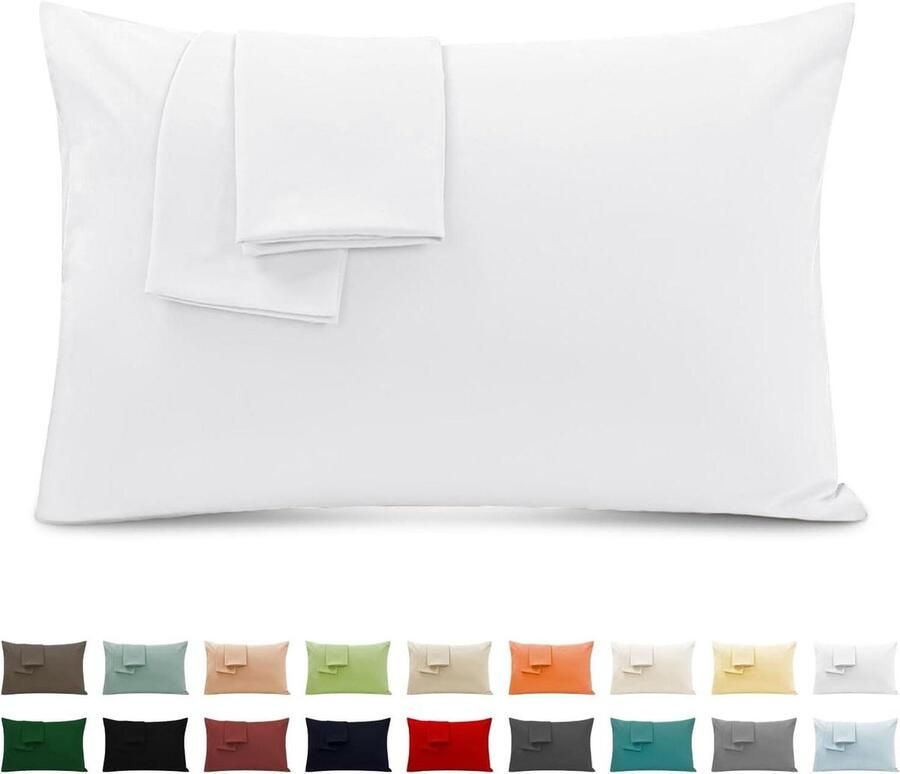 Kussenslopen voor Tweepersoonsbed Katoen Hypoallergeen 2 Stuks Wit 40x70 cm