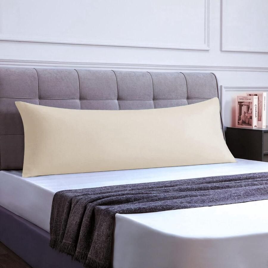 Kussenslopen Voor Tweepersoonsbed Oeko-TEX gecertificeerd 1 stuk Beige Microvezel 50x150cm