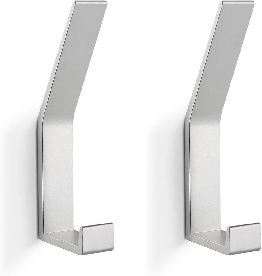 KYOEON Kapstokhaken Wandmontage Kapstokhaken Zilver 2 Stuks Handdoek- en Badjashaken Wandhaken voor Keuken Deur Badkamer Hal en Gang