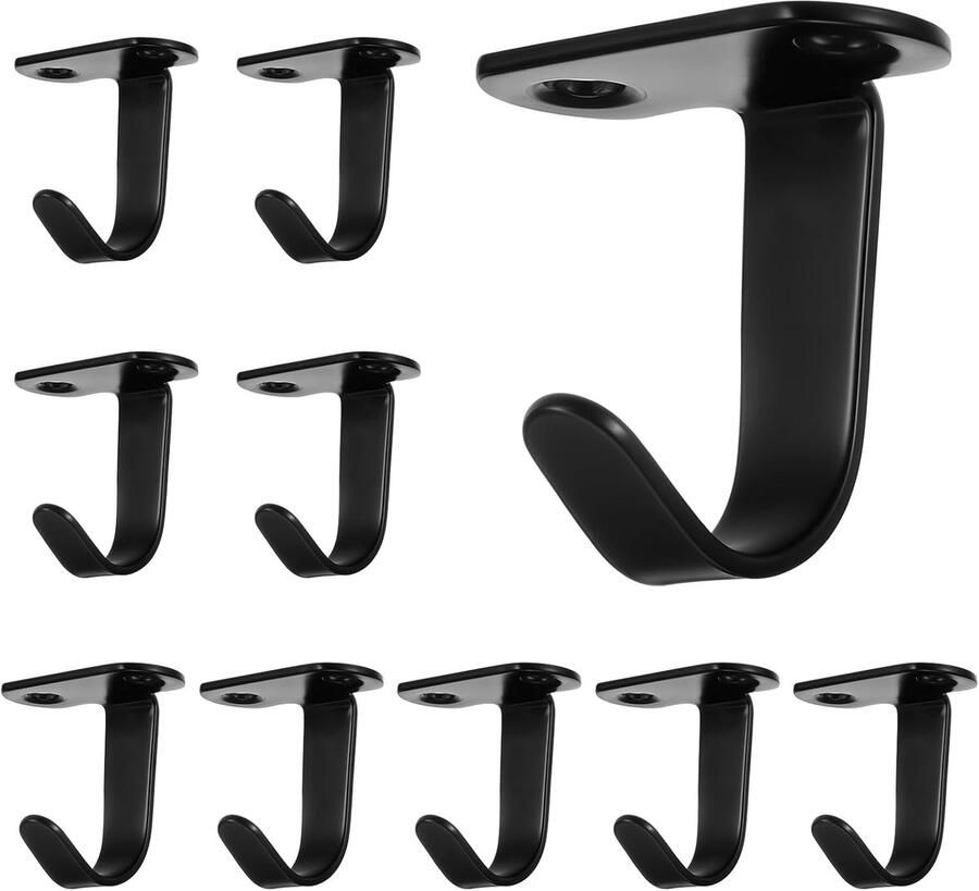 KZQ 10 stuks Haken Kapstokken Onderplankhaken Plafondhaken Handdoekhaken Dressoirhaken Voor badkamer- en keukenkasten