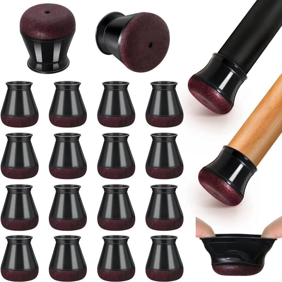 KZQ 16 stuks Stoelpoothoezen Stoelpootbeschermers Extra kleine siliconen stoelpoothoezen Hoezen voor hardhouten vloeren Viltwikkelingen Meubelpootbeschermers