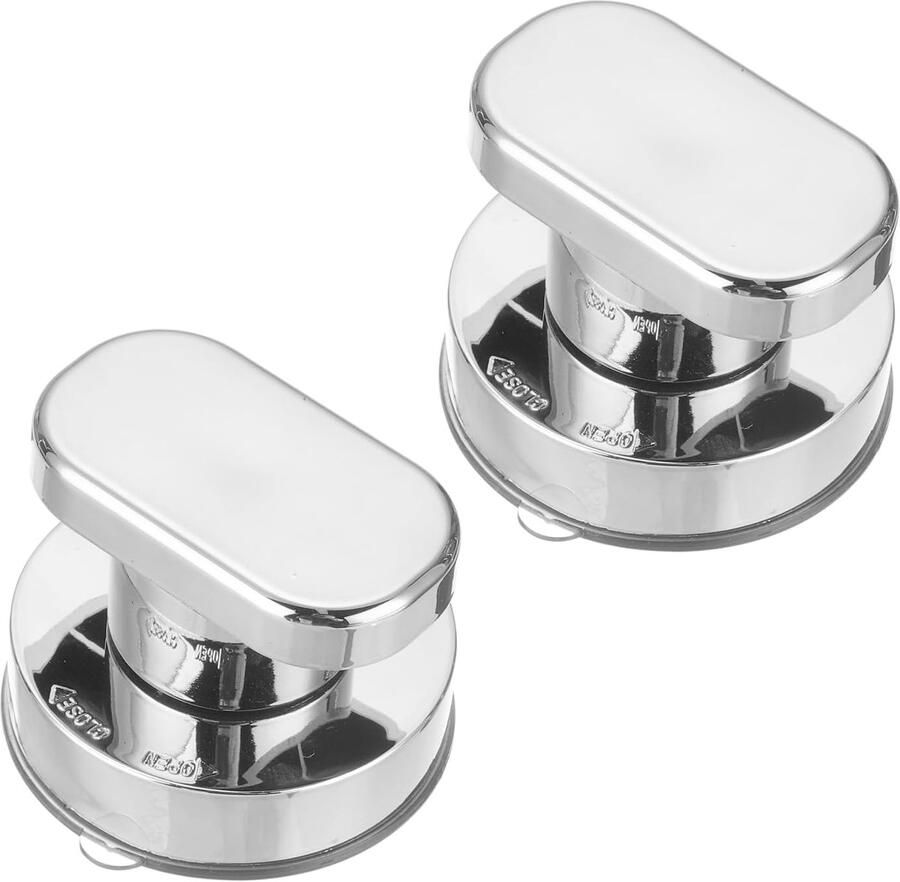 KZQ 2 stuks Deurkruk met zuignap Handgreep met zuignap Geen boren nodig Meubelknop Voor douche en toilet 62 × 50 mm