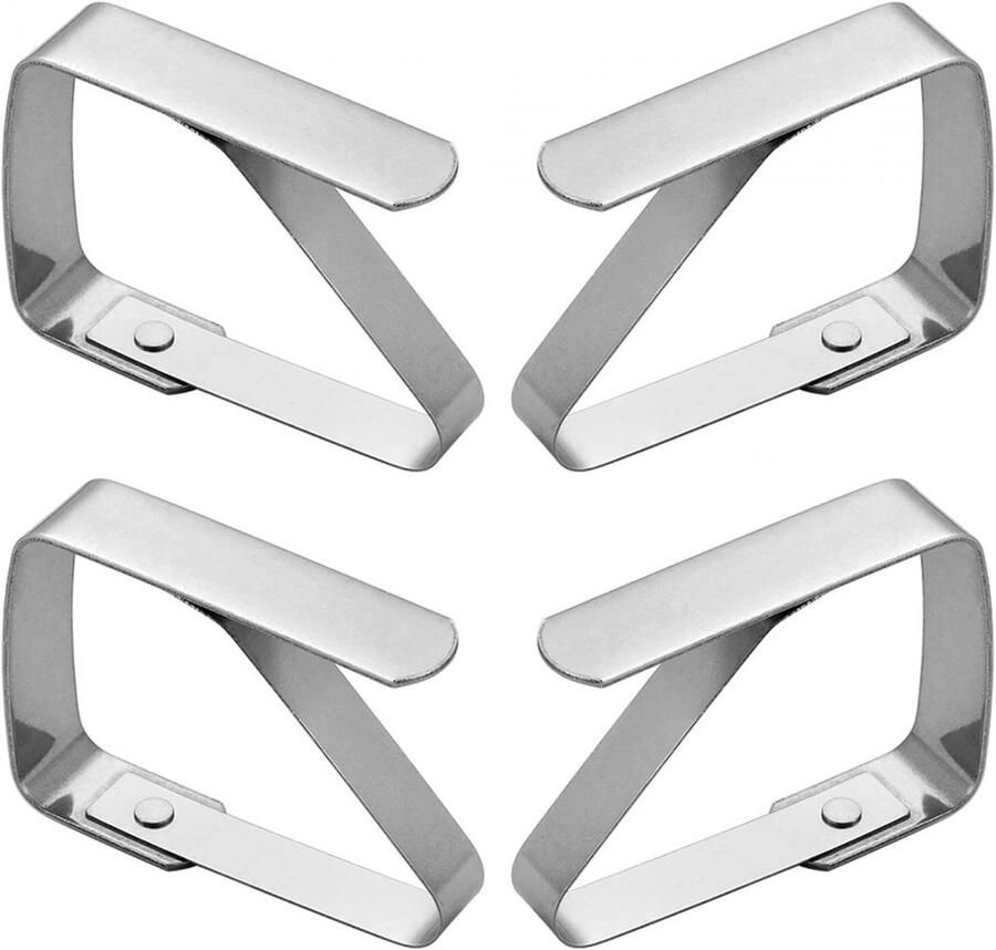 KZQ 4 stuks Tafelkleedklemmen Roestvrij staal Antislipklemmen voor tafelkleed 8X7CM