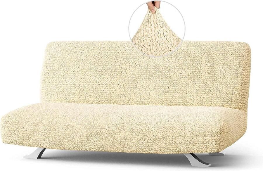 L-vorm hoekbankhoes 1 2-3-zits hoes voor bank en fauteuil Stretch elastische stoffen beschermer beige armloze slaapbank hoekbank overtrek