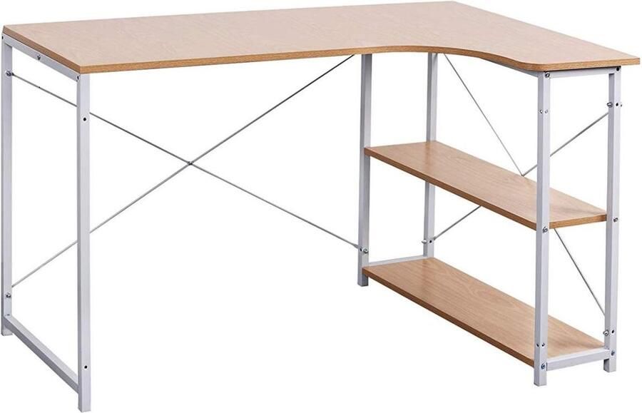 Rootz Living Rootz L-vormig werktafelbureau Bureau Computerbureau Ruime werkruimte Verbeterde stabiliteit Hoogwaardige constructie 120 cm x 74 cm x 71 5 cm