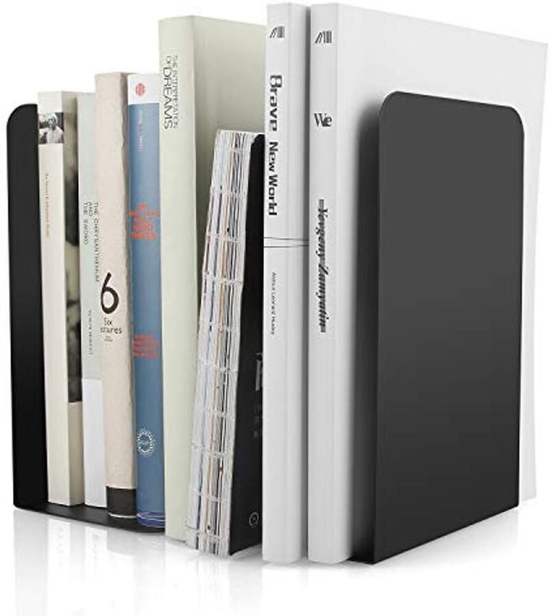 L-vormige antislip boekensteunen 2 stuks zware metalen boekenstandaard voor boekenplank of bureau