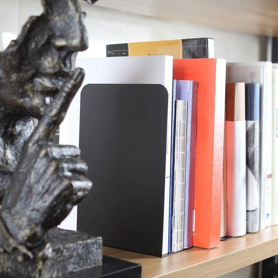 L-vormige antislip boekensteunen zware metalen decoratieve boekensteunen 20 x 10 x 13 cm voor thuis en school boekenkast houder boeksteun