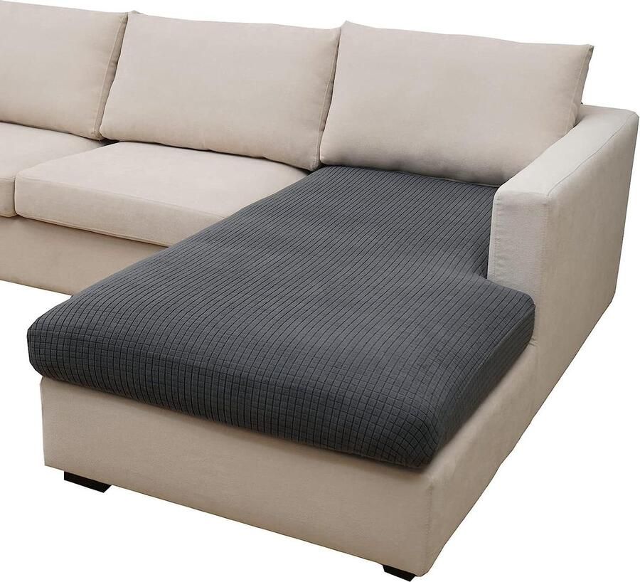 L-vormige Bankhoes 3-zits Donkergrijs 1 stuk