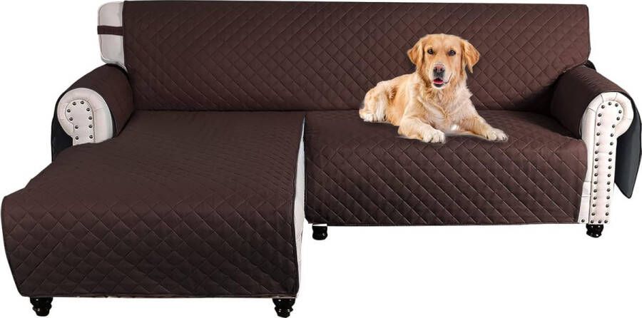 L-vormige bankhoes gesneden bank chaise lounge hoes omkeerbare bankhoes meubelbeschermer hoes voor huisdieren honden katten woondecoratie