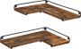 L-vormige hoekplank Set van 2 wandplanken Industrieel ontwerp Wandplanken voor woonkamer Slaapkamer Keuken Vintage bruin-zwart LLS831B01 - Thumbnail 1