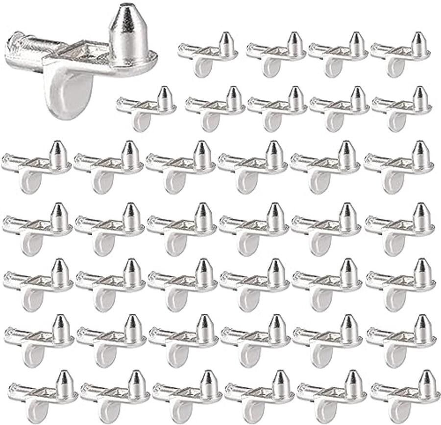 L-vormige Plankhouders 40 Stuks 5 mm voor Meubels en Kasten