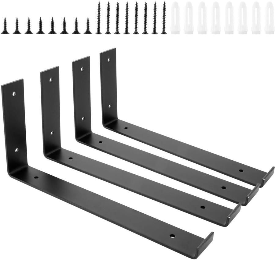 L-vormige plankhouders zwak 4 stuks 30 cm