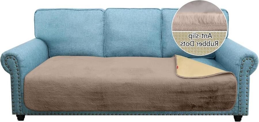 L-vormige sofa kussenslopen vergelijkbaar met konijnenbont antislip stijlvolle pluche 750GSM grote hoekbankhoes huisdieren chaise camel