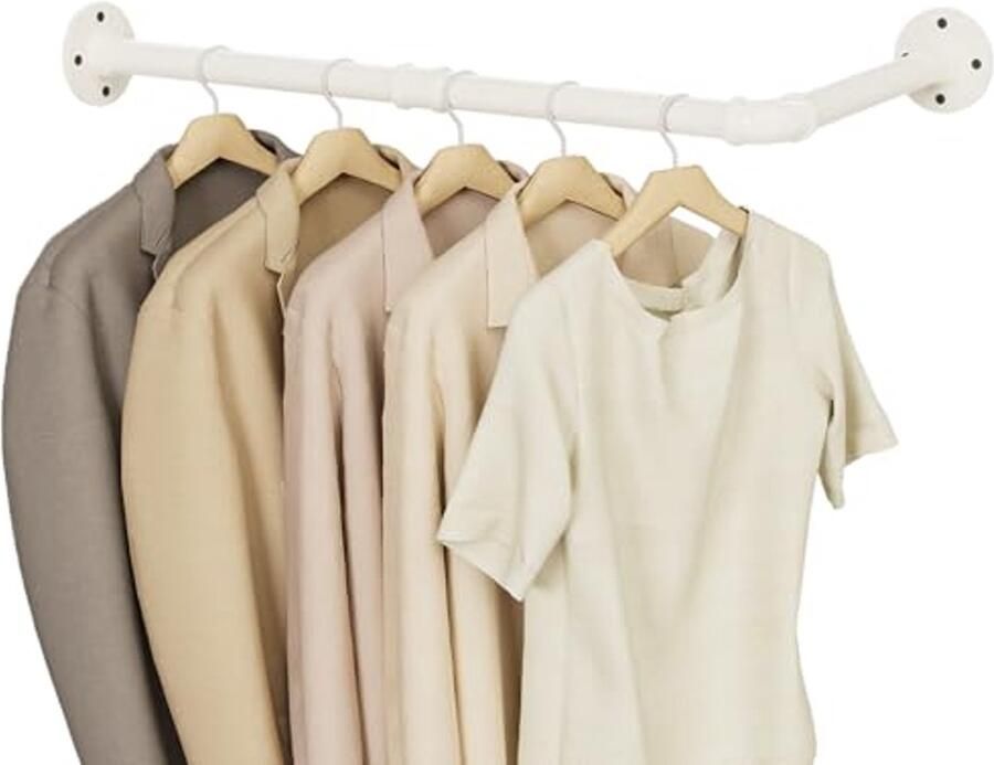 L-vormige Wandkapstok voor Kleding Roestvrijstalen Haken voor Badkamer Keuken en Hal 60 x 30 cm