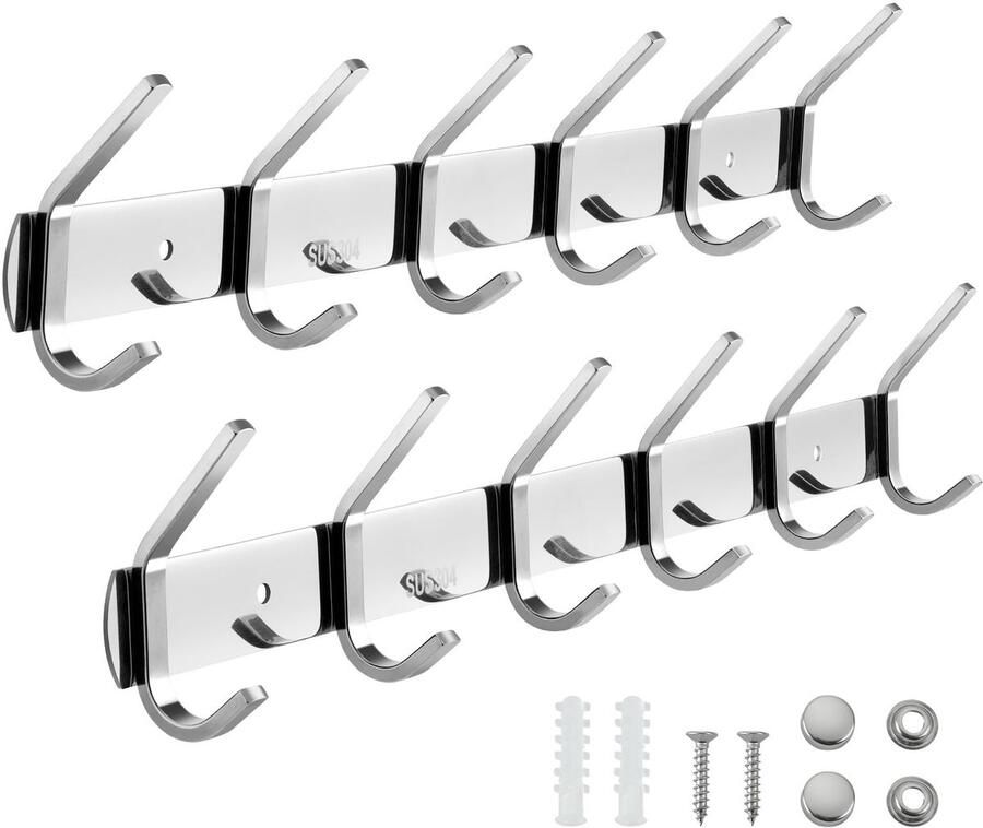 Ibenzoa Stijlvolle roestvrijstalen wandhaken voor veelzijdig gebruik in huis of kantoor