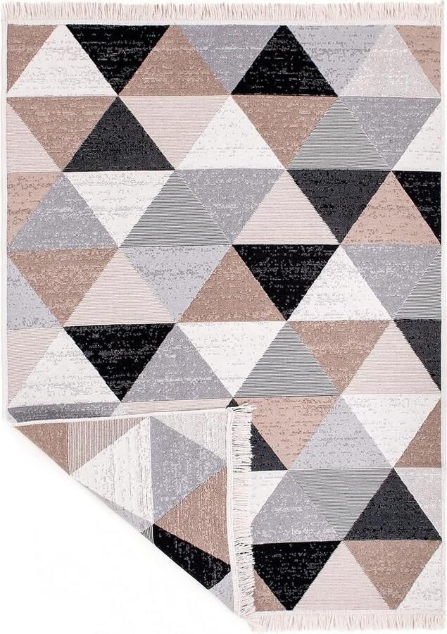 Laagpolig tapijt Boho Kelim-tapijt woonkamertapijt slaapkamer- en keukentapijt vloerkleed gangtapijt kinderkamertapijt geruit grijs afmeting: 120 x 170 cm