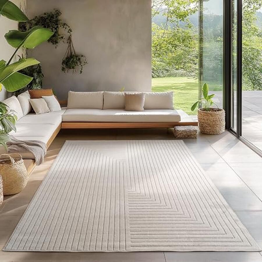 Laagpolig Vloerkleed voor Woonkamer en Slaapkamer – Zacht Wasbaar en Ondersteunt Vloerverwarming 160x230 cm